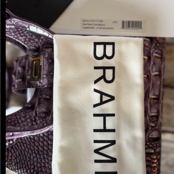 Brahmin Iridescent Purple Crocodile-Embossed Shoulder Bag FiRM - Picture 16 of 16
